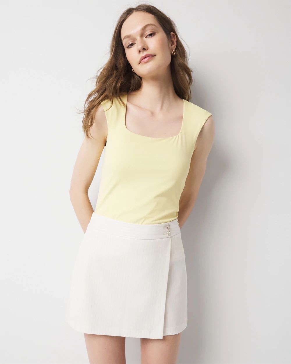 WHBM FORME™ All Ways Stretch Square Neck Top | White House Black